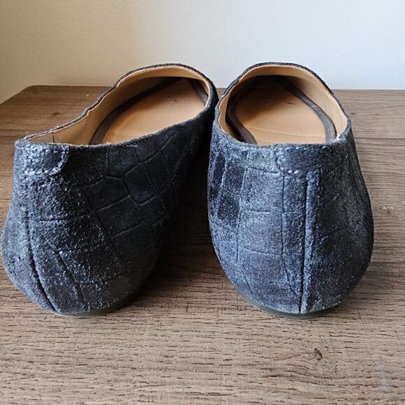 EUC ME TOO GENUINE LEATHER ANDI 7 PEWTER POINTY FLAT LOAFERS SIZE 8M WOMENS - Picture 8 of 16